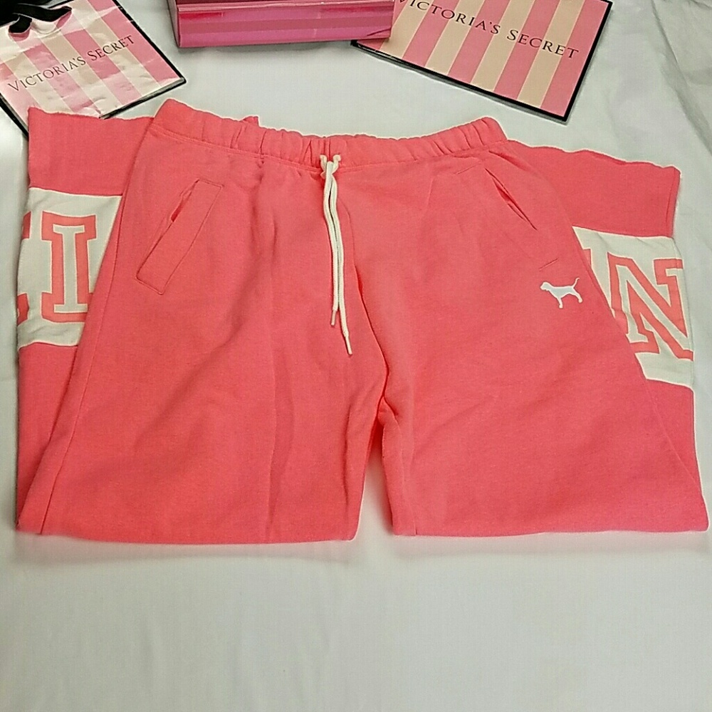Pink Victoria's Secret boyfriend fit jogger pant